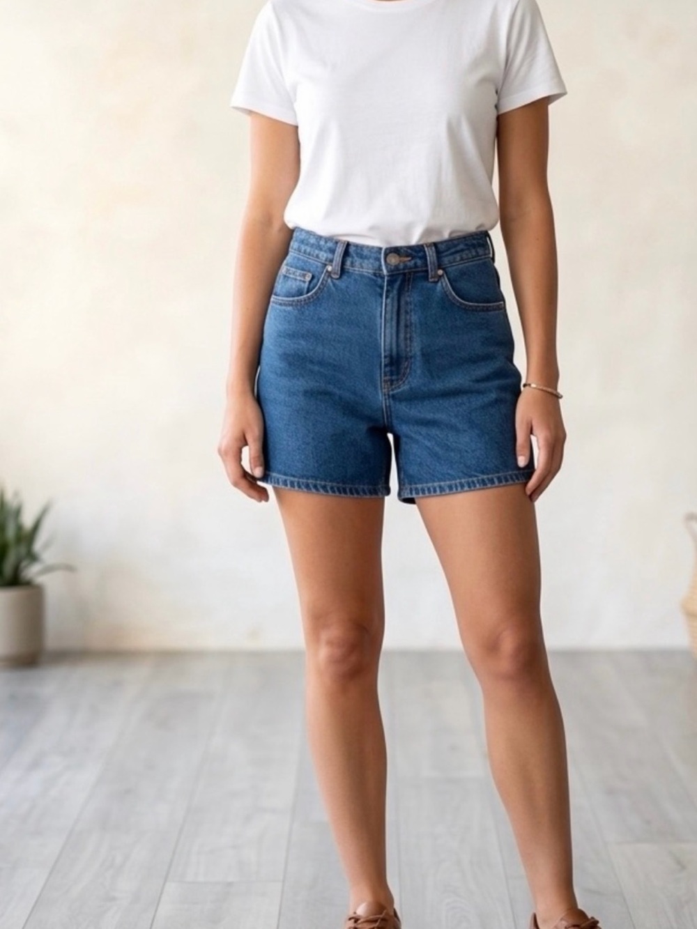 Zara 100% Cotton Denim Shorts Size 8